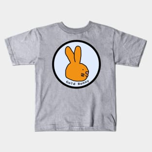 Portrait of Gold Bunny in a Circle Kids T-Shirt